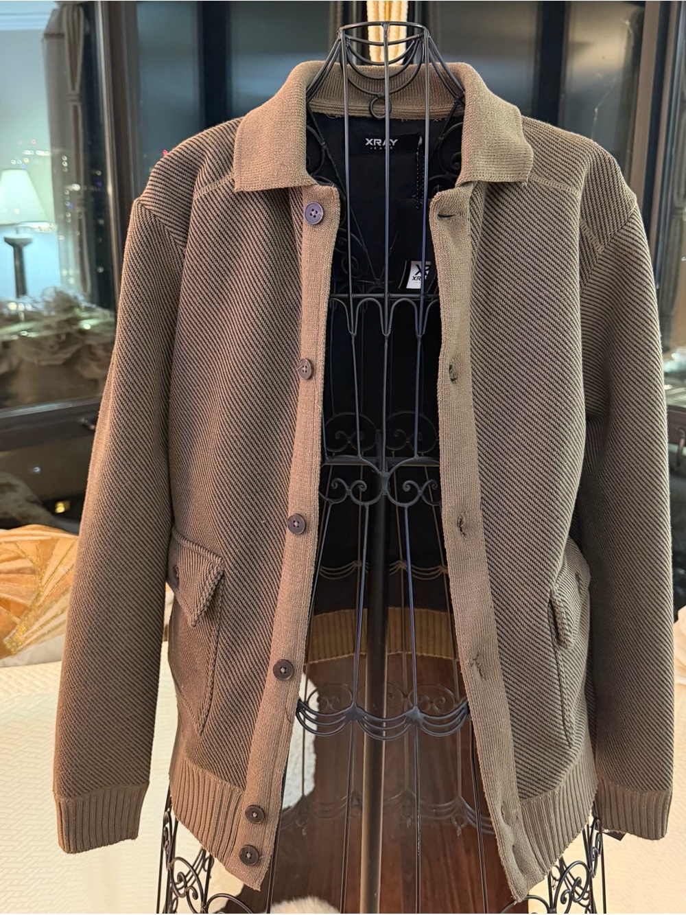 Xray Men's Brown Cardigan Sweater Jacket